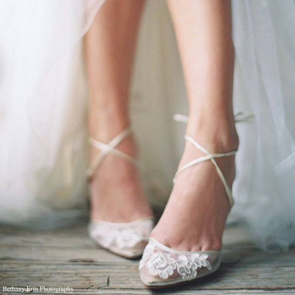ANITA IVORY Ivory Lace High Heels